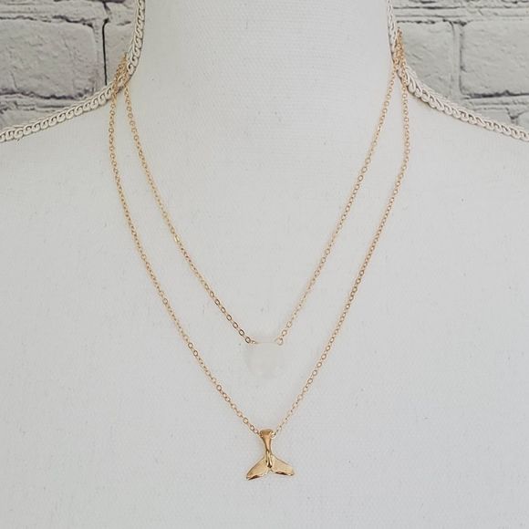 Mermaid & Crystal Multi Layer Necklace NWT - Picture 2 of 5